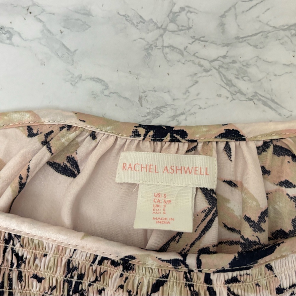 Rachel Ashwell Floral Strappy Top Women’s Small Peach Metallic Pullover - Picture 4 of 5